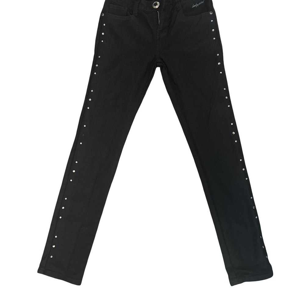 Vintage Baby Phat Embellished Studded Silver Cat Girls Jeans Size 12
